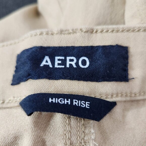 Aeropostale High Rise Pants Women's Plus 18 Short Tan Stretch Jegging Skinny New - Picture 9 of 10